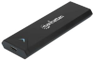 Manhattan M.2 NVMe SSD-Festplattengehäuse - USB 3.2 Gen 2 - USB-C-Buchsenanschluss für bis zu 10 Gbit/s - UASP-konform - Aluminium - schwarz - SSD-Gehäuse - M.2 - M.2 - 10 Gbit/s - USB Anschluss - Schwarz